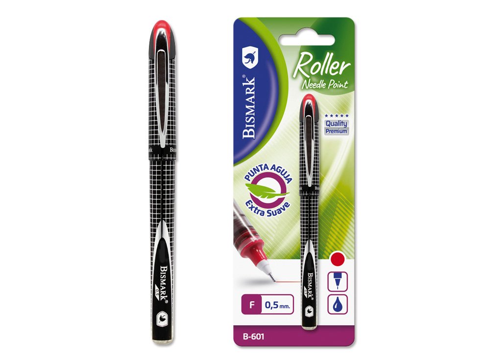 Bolígrafo Bismark B-601 Aguja 0.5mm Bl Rojo
