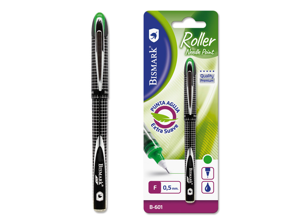 Bolígrafo Bismark B-601 Aguja 0.5mm Bl Verde