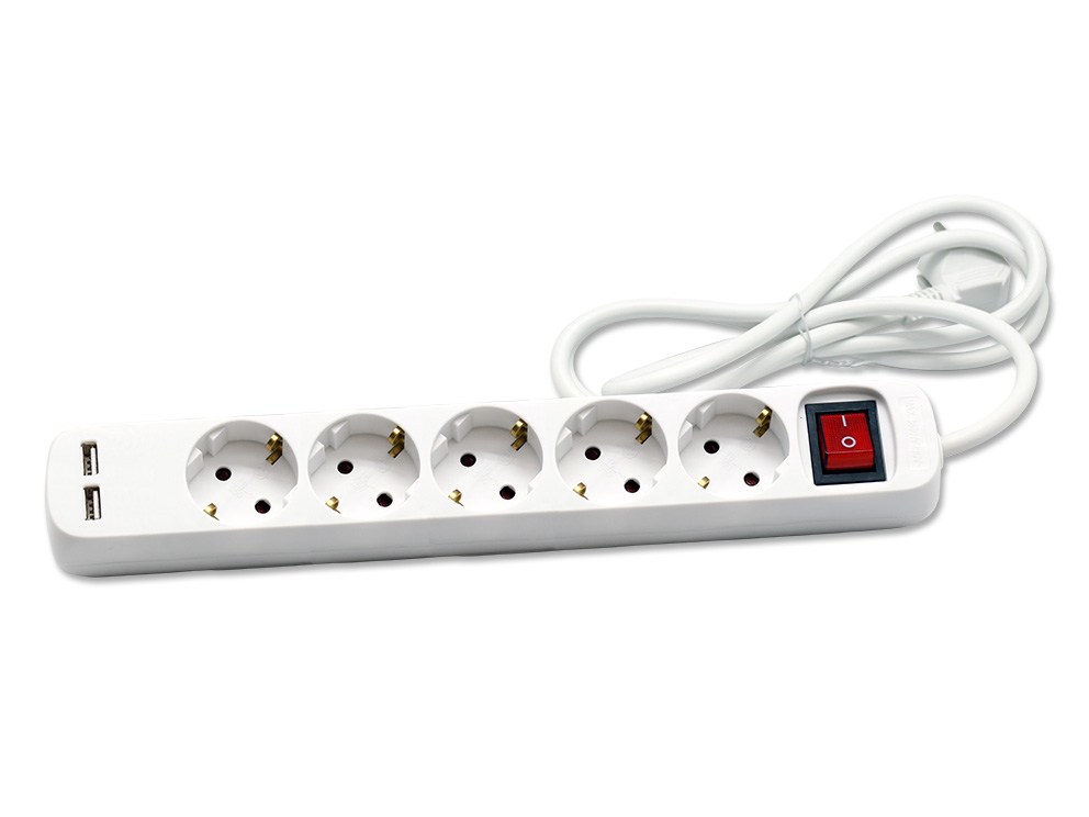 Base Multle Cegasa 5 Tomas + 2 Usb 1,4 M Cable