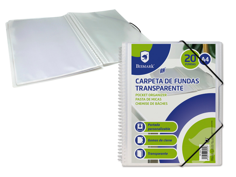 PP Bismark Carpeta Espiral Fundas Transparente (20 F)