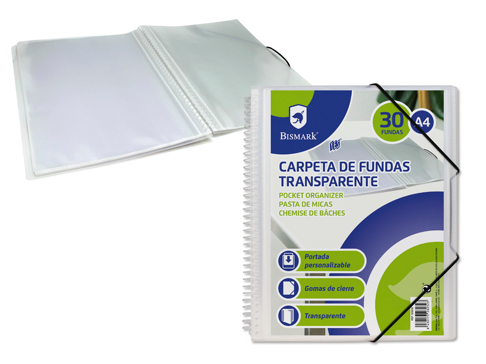 PP Bismark Carpeta Espiral Fundas Transparente (30 F)