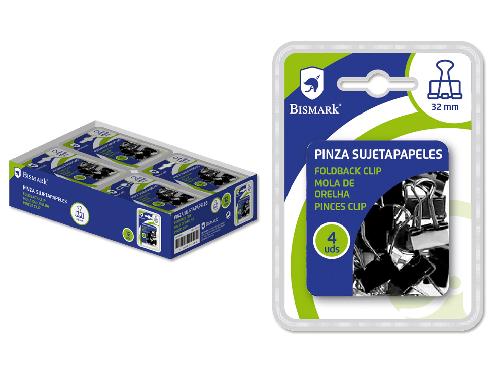 Bismark Pinza Pala Sujetapapeles 32 Mm.Doble Bl