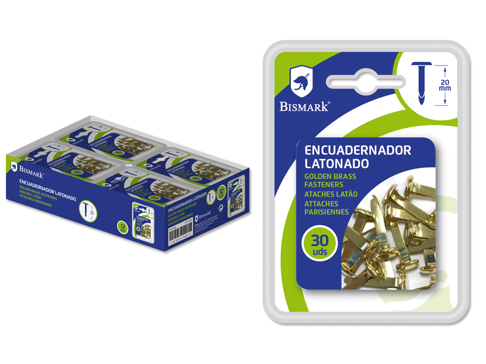 Bismark Encuadernador Latonado 30 Pcs Doble Blister