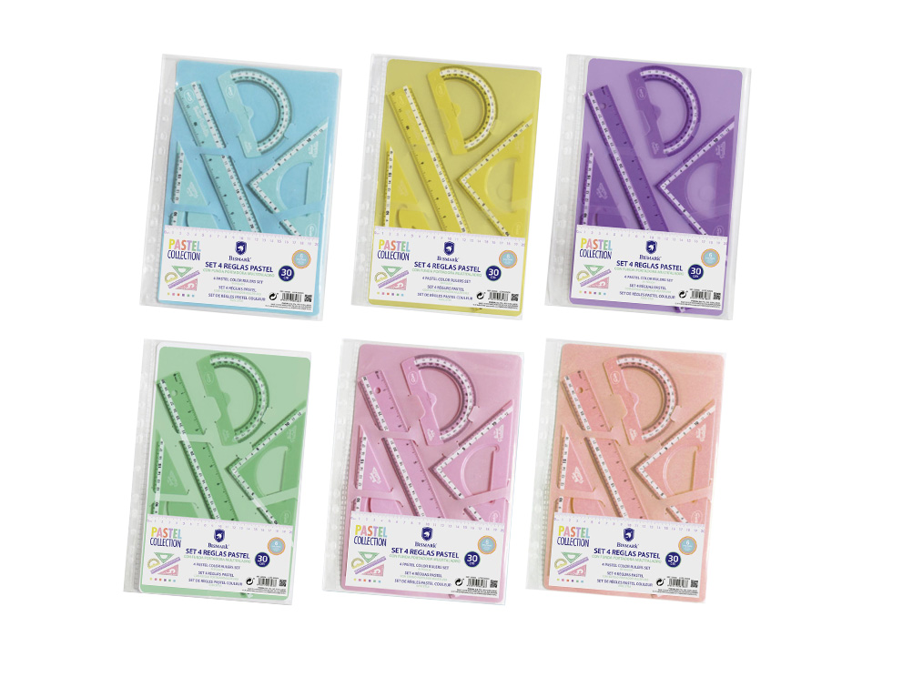 Set 4 Reglas Pastel C/Funda Portadora Multitaladro