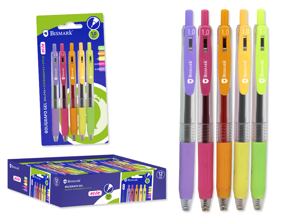 Boligrafo Gel 0.5mm 5 Colores Neon Set