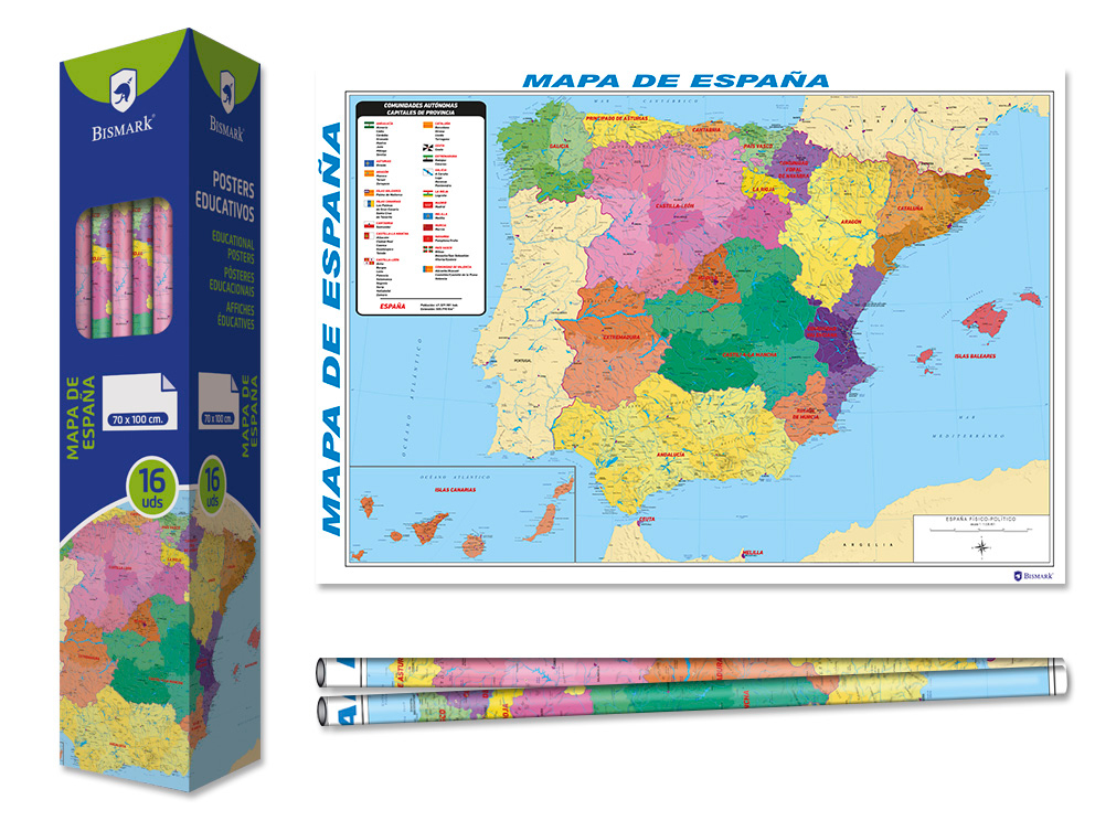 Poster Mapa De España 70x100 Cm