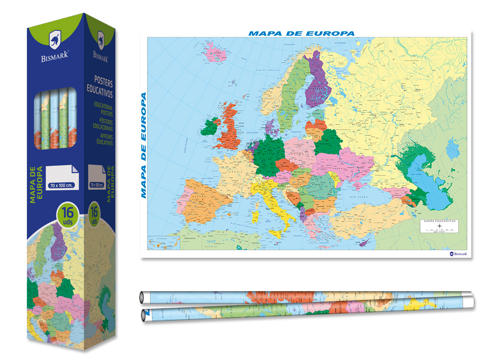 Poster Mapa De Europa 70x100 Cm