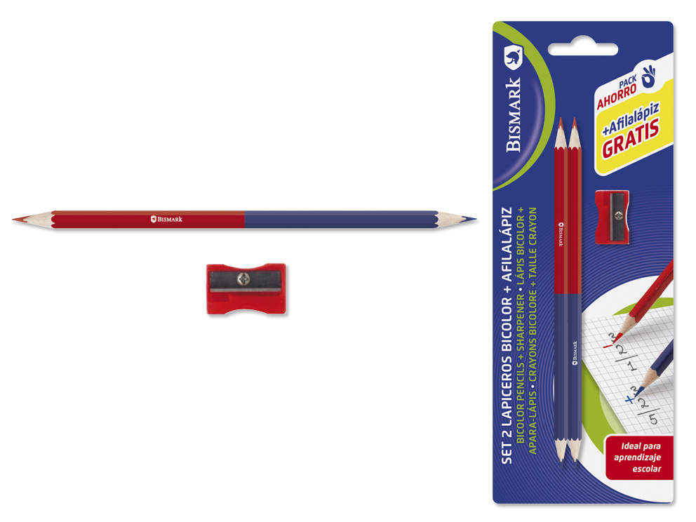 Set 2 Lapiceros Bicolor + Afilalapiz