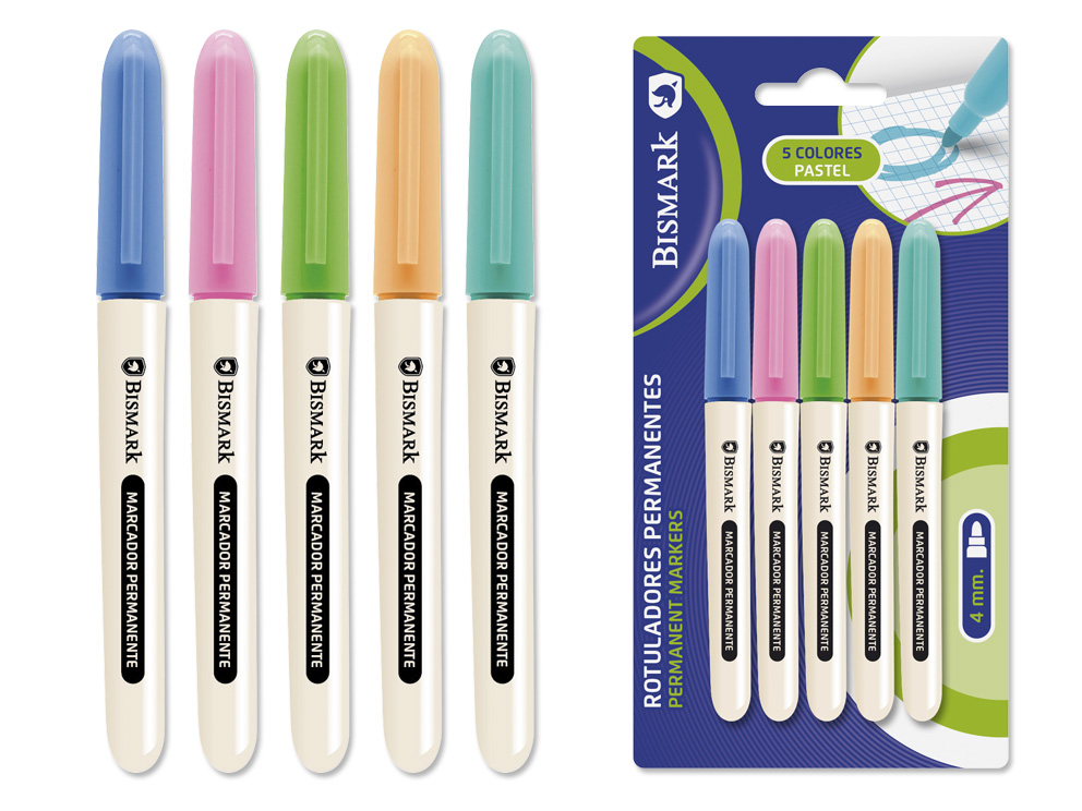 Rotuladores Permanentes Pack 5 Colores Pastel