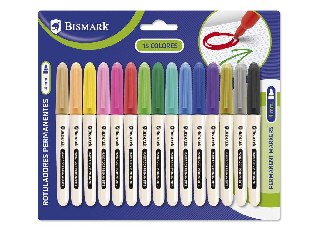 Rotuladores Permanentes Pack 15 Colores