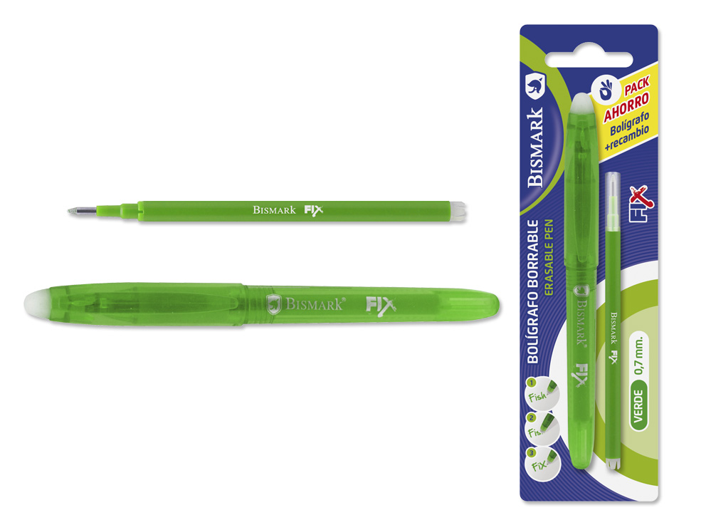 Boligrafo Borrable Bismark C/Cap+1 Recam .Verde