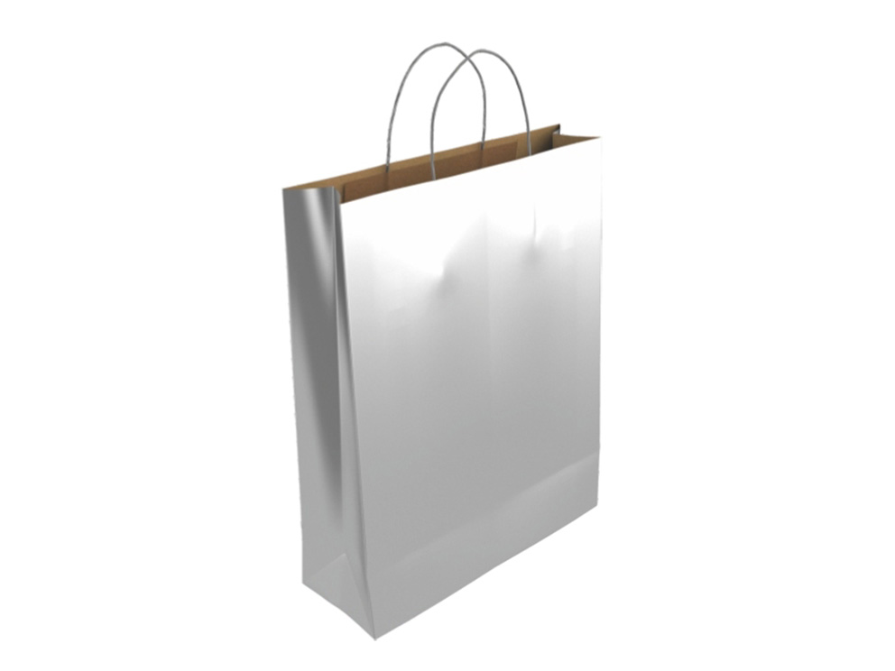 Bolsa Papel Kraft Plata M