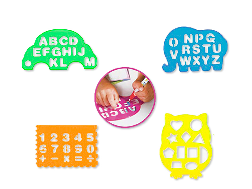 Set 2 Plantillas De Letras , Numeros FORMAS En Bol