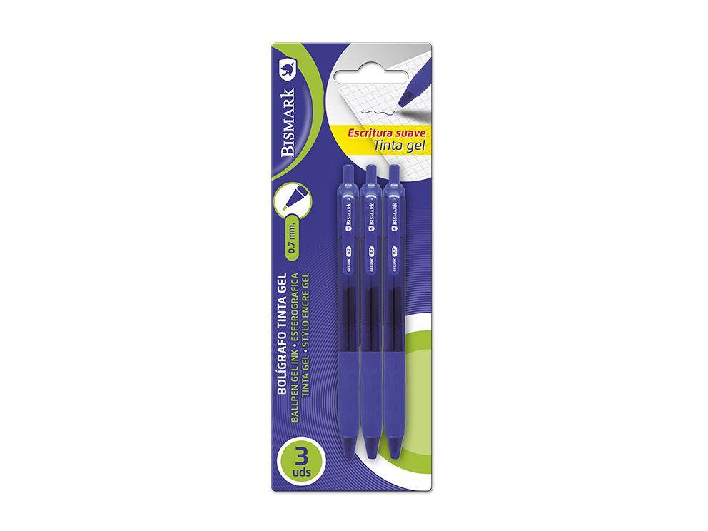 Boligrafo gr large gel pack 3 azules