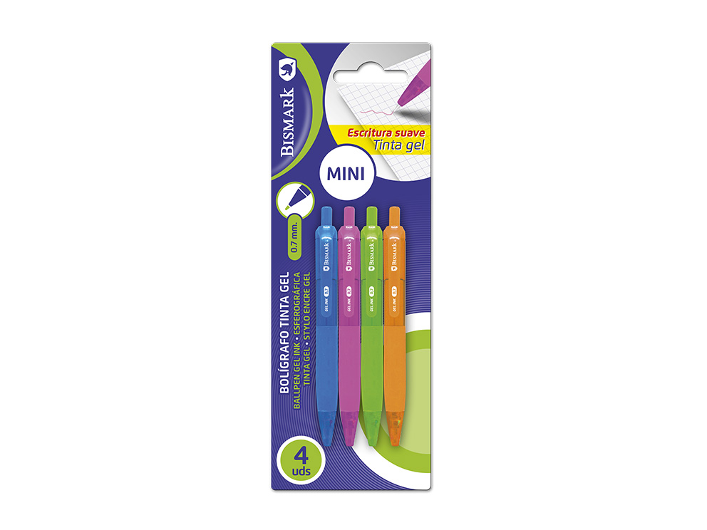 Boligrafo gr short pack 4 colores vivos
