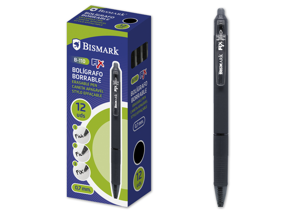 Bolígrafo Borrable Bismark C/Cl negro