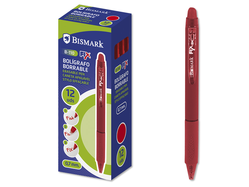 Bolígrafo Borrable Bismark C/Cl rojo