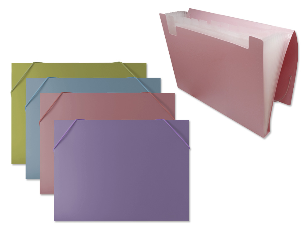 PP Pastel Carpeta Fuelle 12 Dept. A4