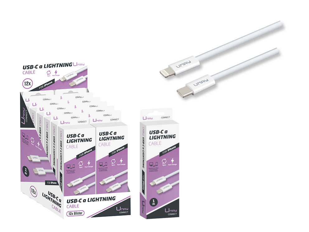CABLE CARGADOR USB-C A LIGHTNING