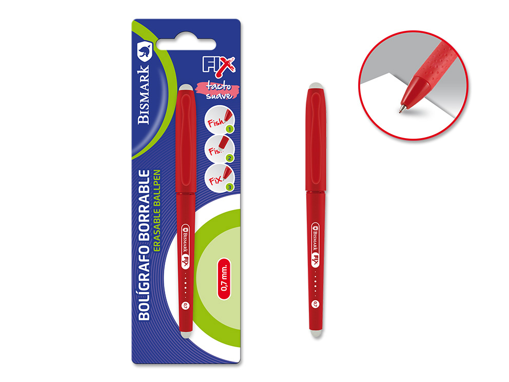 Boligrafo Bismark Borrable Soft C/Cap Rojo Bl1