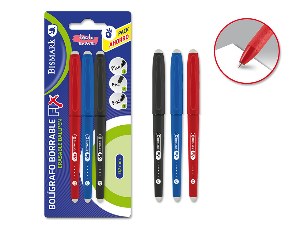 Boligrafo Bismark Borrable Soft C/Cap Surtido Bl1
