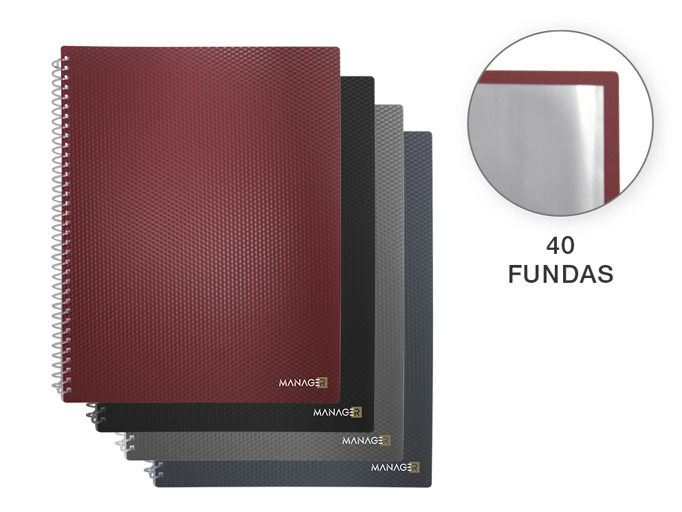 Pp Manager2.0Carpeta Espiral 40 Fundas